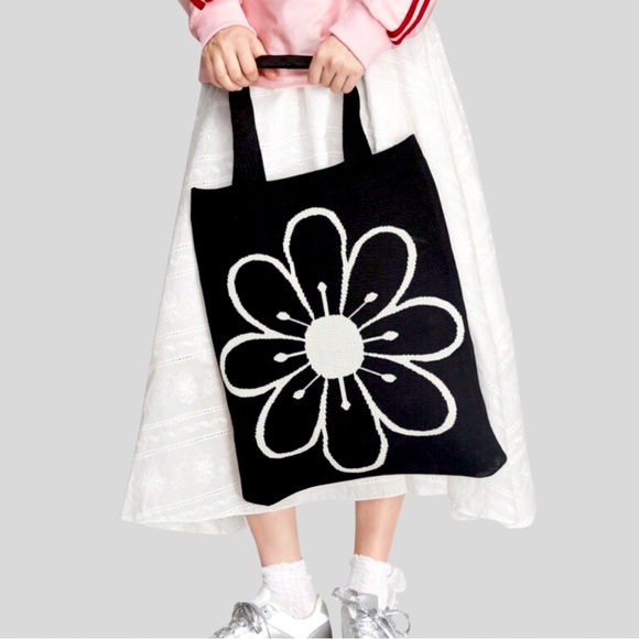 Anthropologie Handbags - Floral Knit Boho Crochet Tote Bag NWOT